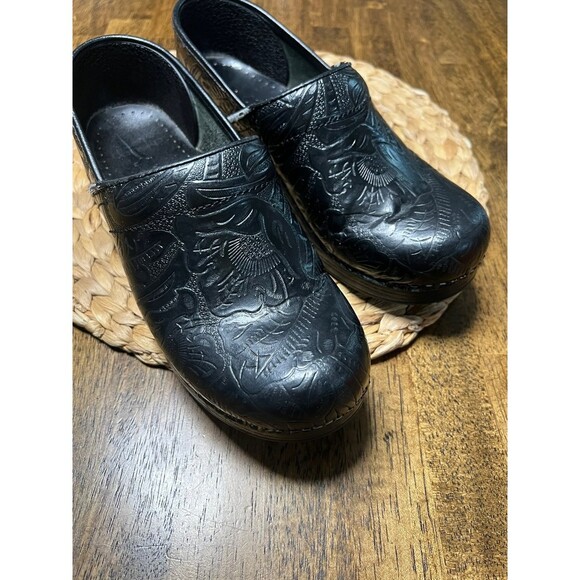Dansko women leather Paisley Charcoal Black clogs shoes Size / EU 39 - Picture 10 of 10